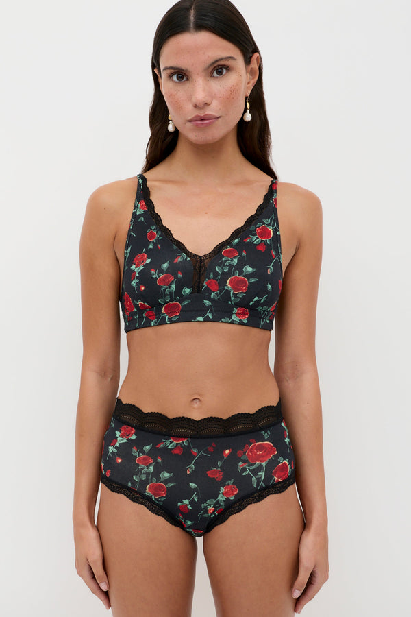 rixo High Rise Knickers Claudia Rose Black