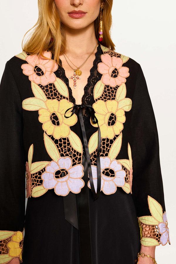 Rixo Jeremiah Linen-Blend Jacket Black