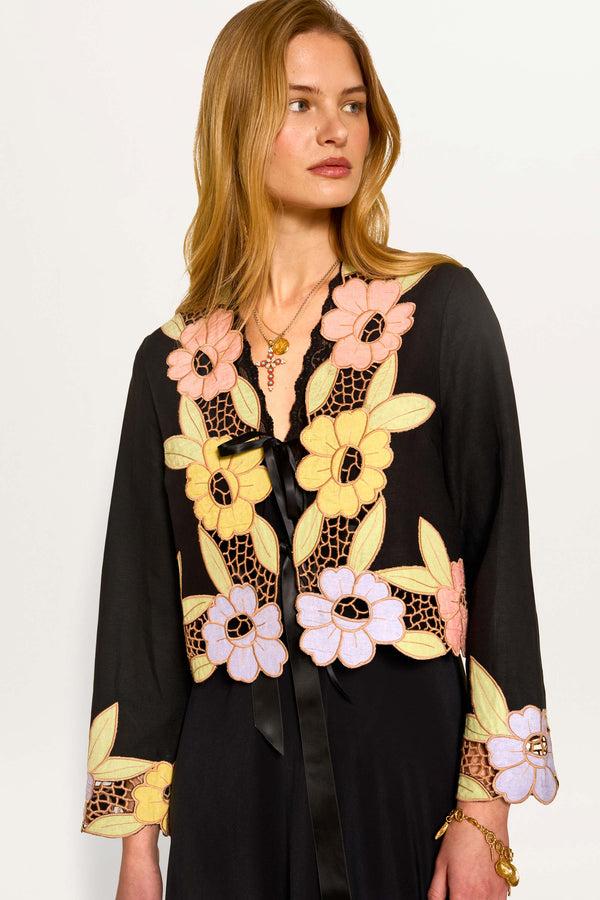 rixo Jeremiah Linen-Blend Jacket Black