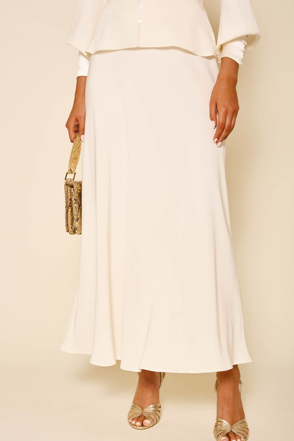 Rixo Joan Silk Skirt Satin Back Silk Crepe