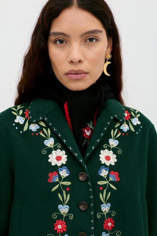 Rixo Jude Jacket Bliss Embroidery Green