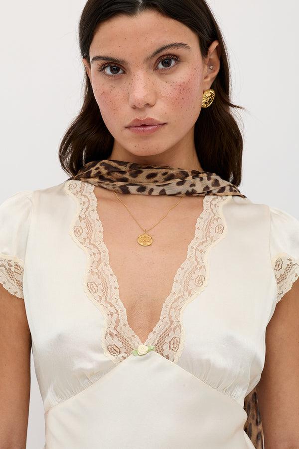 Rixo Karia Satin Top Champagne