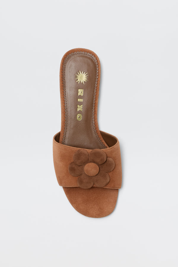 Rixo Kenna Suede Sandals Brown