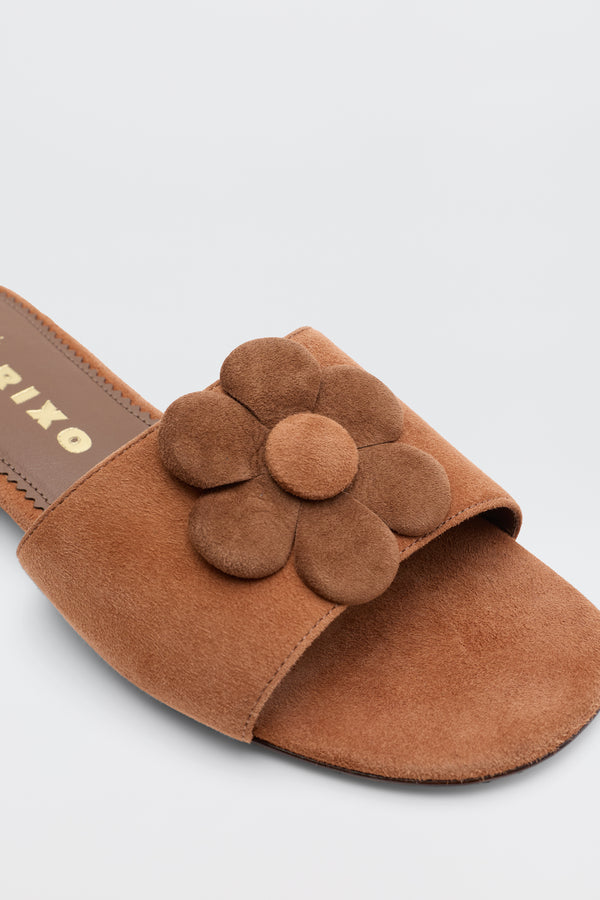 Rixo Kenna Suede Sandals Brown