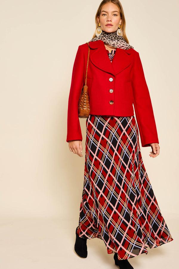 Rixo Keyla Wool-Blend Jacket Rust