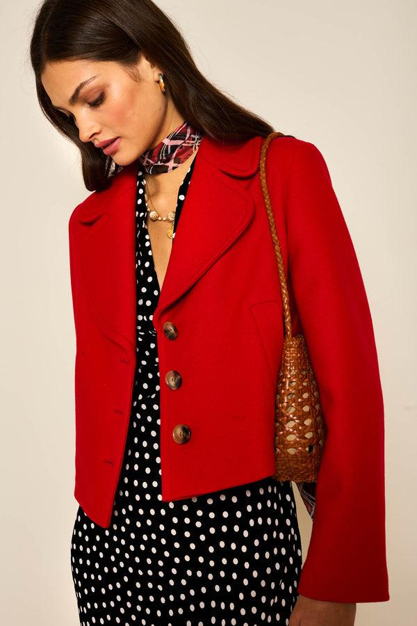 Rixo Keyla Wool-Blend Jacket Rust