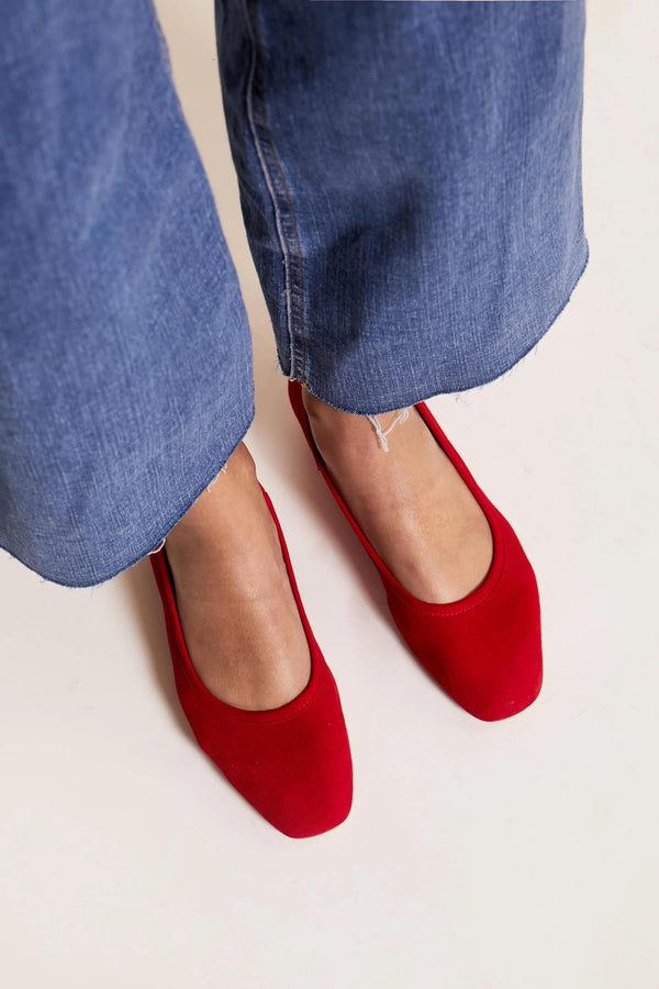 Rixo Kierna Suede Pumps Red