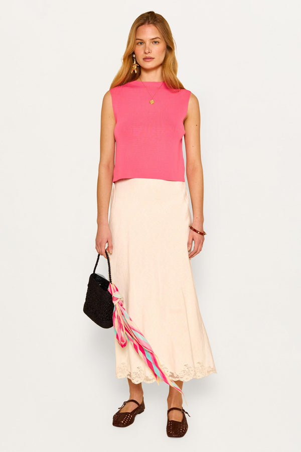 Rixo Kimiko Knitted Top Pink