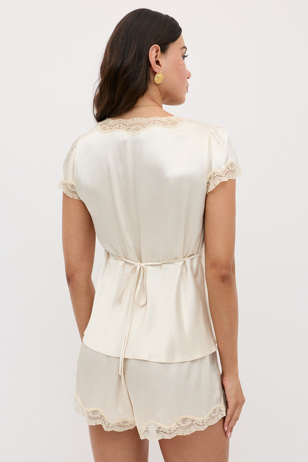 Rixo Lealia Satin Short Champagne