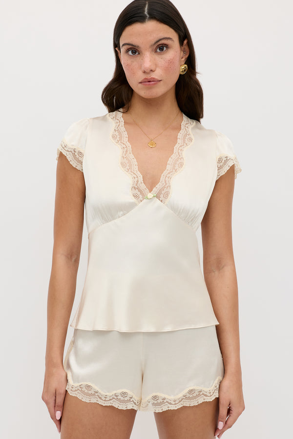 rixo Lealia Satin Short Champagne