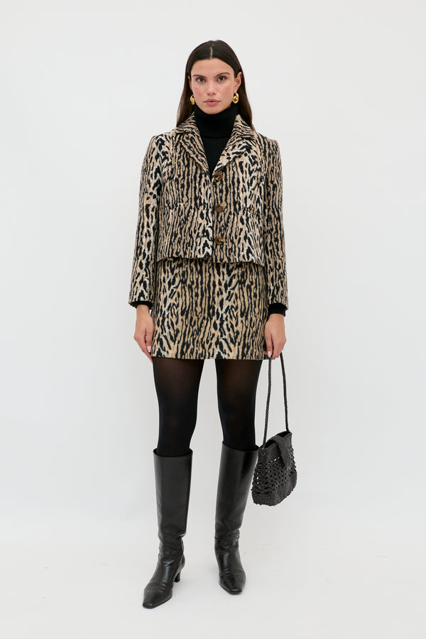 Rixo Leila Leopard Jacket Bohemia Leopard Brown