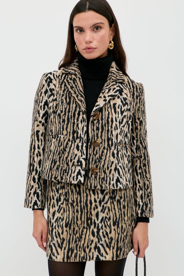 rixo Leila Leopard Jacket Bohemia Leopard Brown