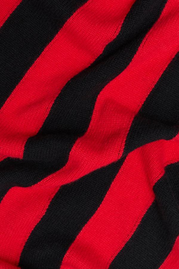 Rixo Lianora Wool-Cashmere Scarf Sailor Stripe Red