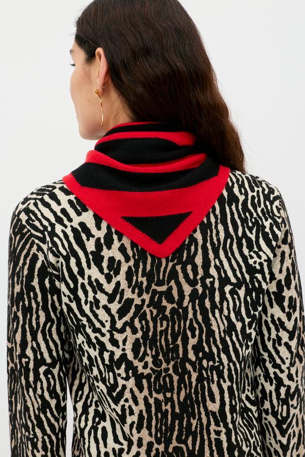 Rixo Lianora Wool-Cashmere Scarf Sailor Stripe Red