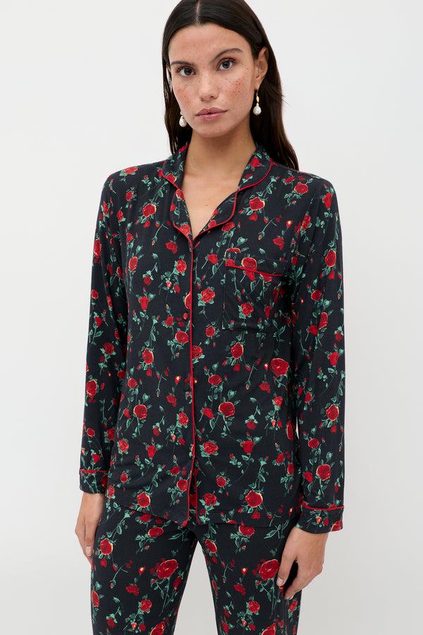 Rixo Long Pyjamas Claudia Rose Black