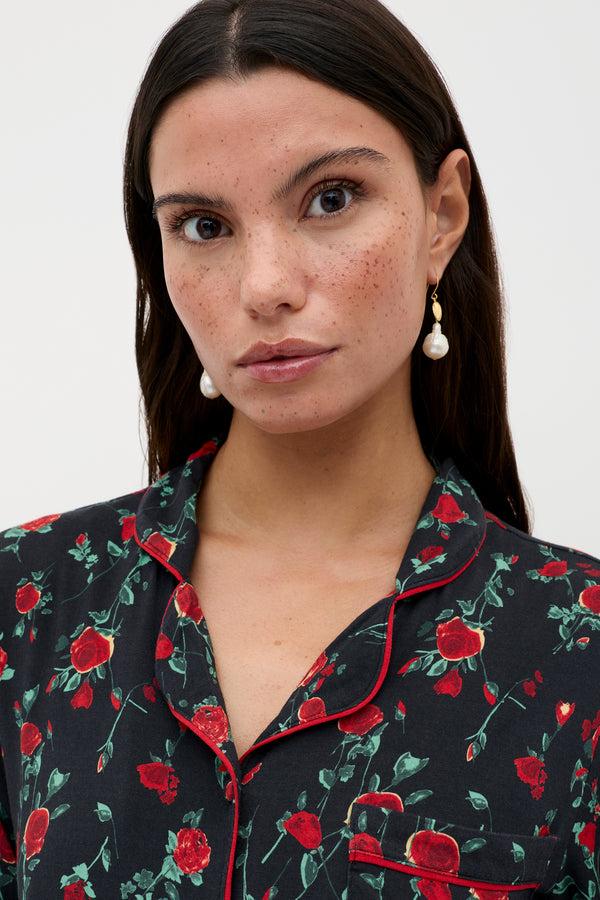 Rixo Long Pyjamas Claudia Rose Black