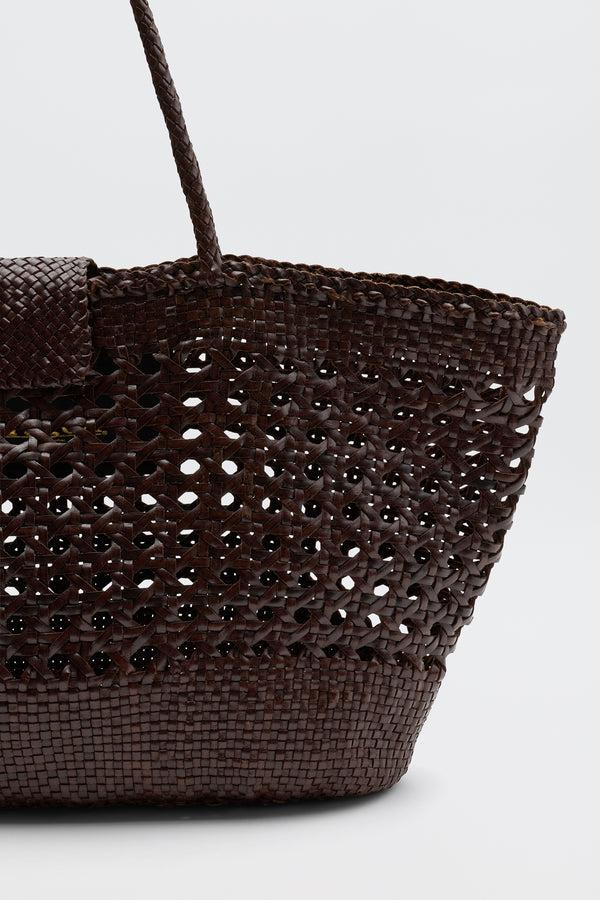 Rixo Lucine Leather Bag Dark Brown