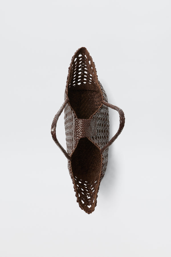 Rixo Lucine Leather Bag Dark Brown