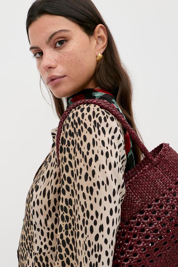 Rixo Maddison Shirt Dress Antelope Spot Black