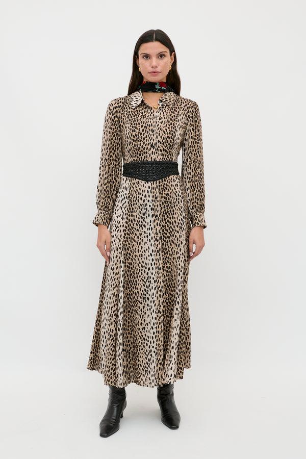 rixo Maddison Shirt Dress Antelope Spot Black