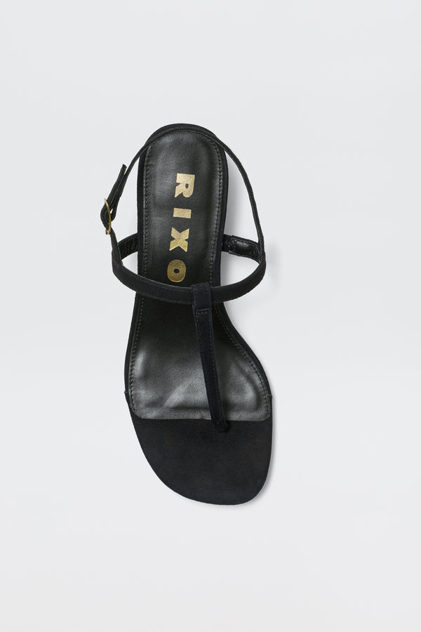 Rixo Mads Suede Sandals Black