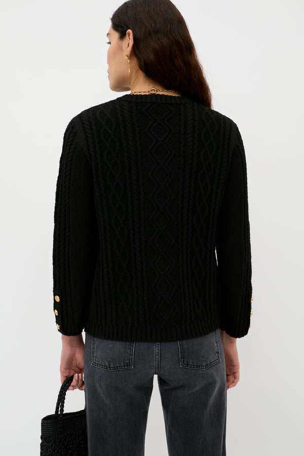Rixo Maurya Knitted Cardigan Black