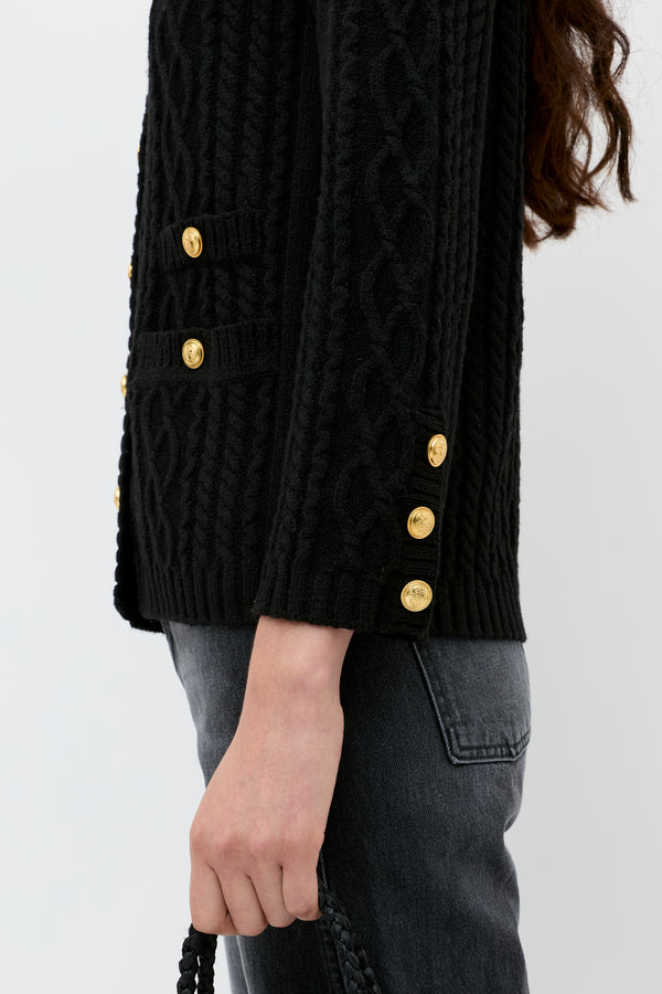 Rixo Maurya Knitted Cardigan Black