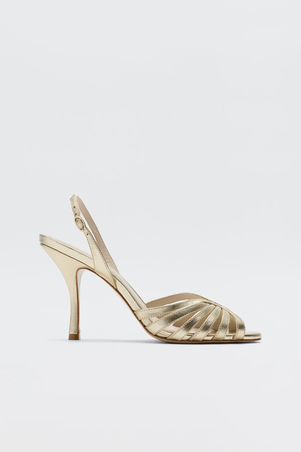 rixo Mavi Leather Sandals Gold