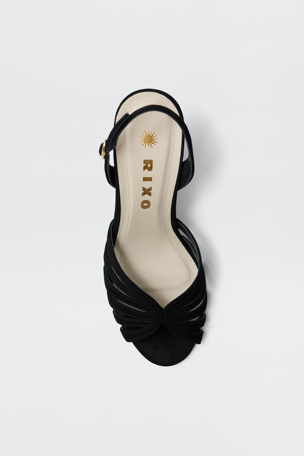 Rixo Mavi Suede Sandals Black