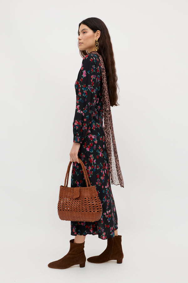 Rixo Mavis Midi Dress City Floral Black