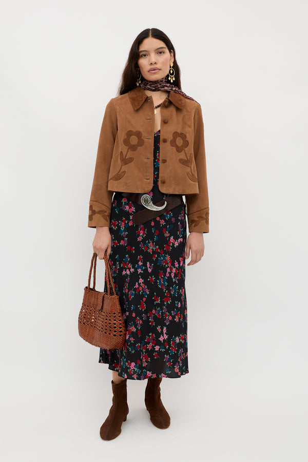 Rixo Mavis Midi Dress City Floral Black