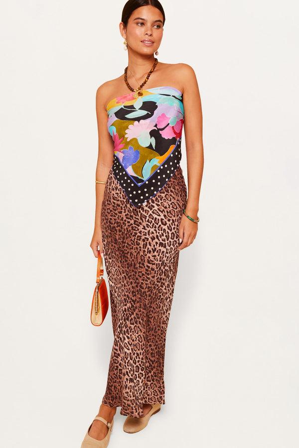 Rixo Menno Silk Scarf Abstract Dot Black