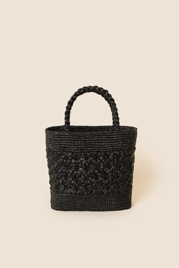 rixo Milana Raffia Bag Black