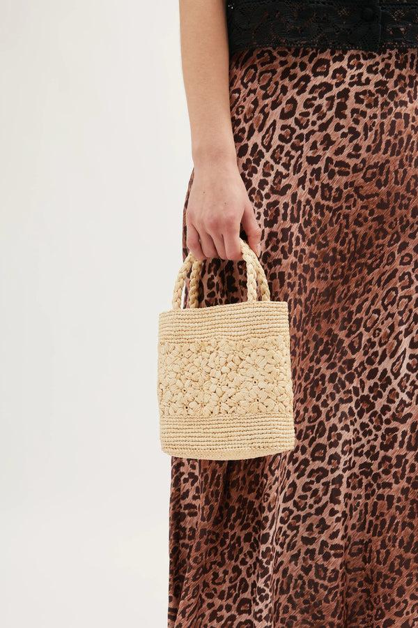 Rixo Milana Raffia Bag Natural