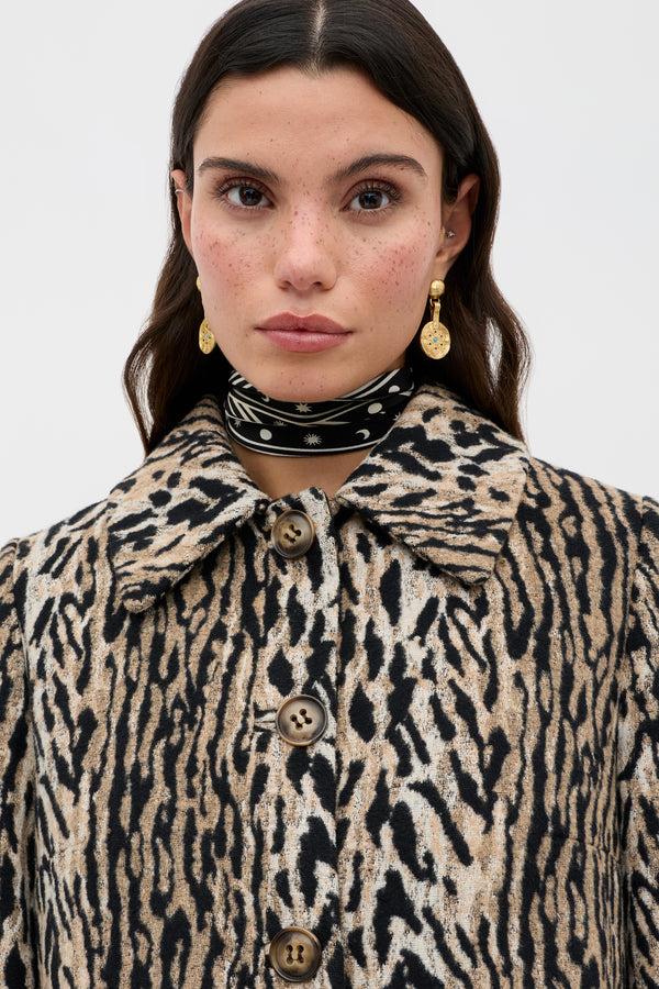 Rixo Milly Leopard Coat Bohemia Leopard