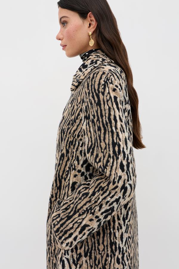 Rixo Milly Leopard Coat Bohemia Leopard
