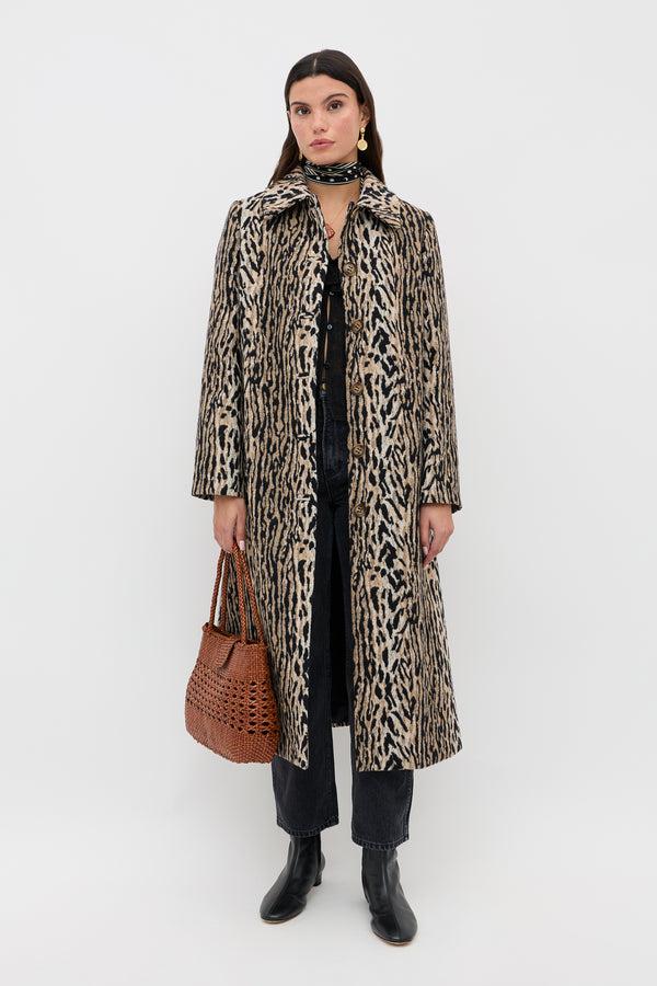 rixo Milly Leopard Coat Bohemia Leopard