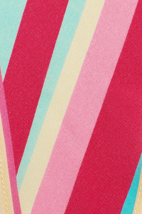 Rixo Nara Silk Scarf Gigi Stripe Pink