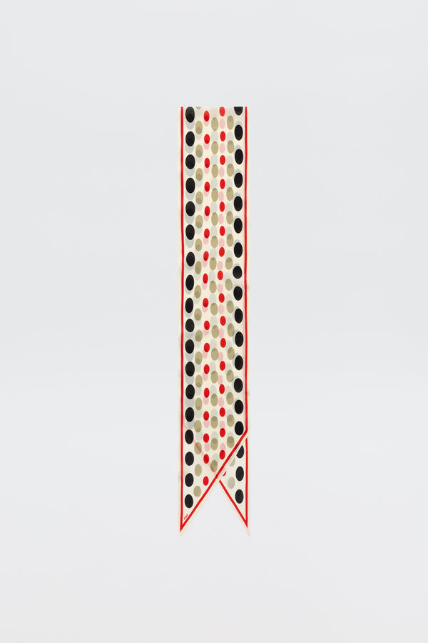 rixo Nara Silk Scarf Oval Spot Cream