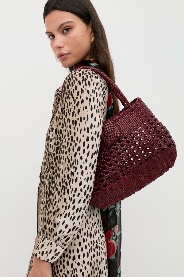 Rixo Niamh Leather Bag Bordeaux