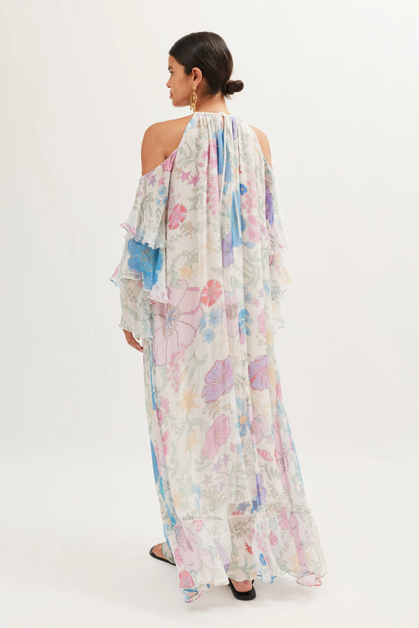 Rixo Niara Gown Bhatia Floral Cream