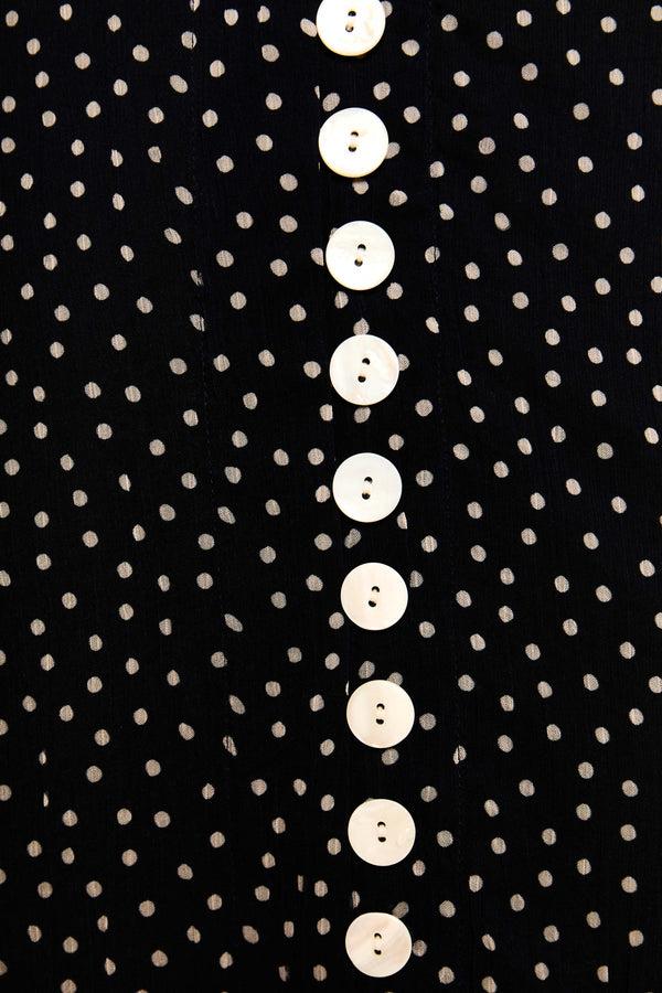 Rixo Novara Midi Dress Painted Spot Deep Navy