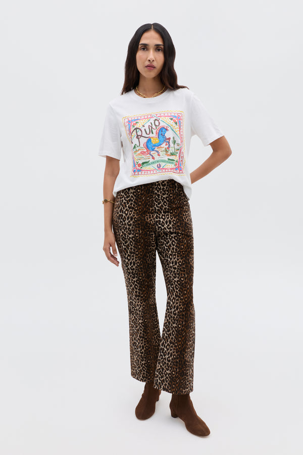 rixo Olwen Cotton Trousers Lyra Leopard Black