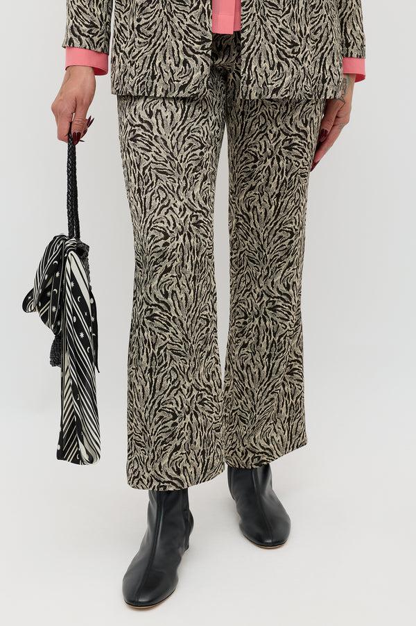 Rixo Olwen Jacquard Trouser Sun Leo Tan