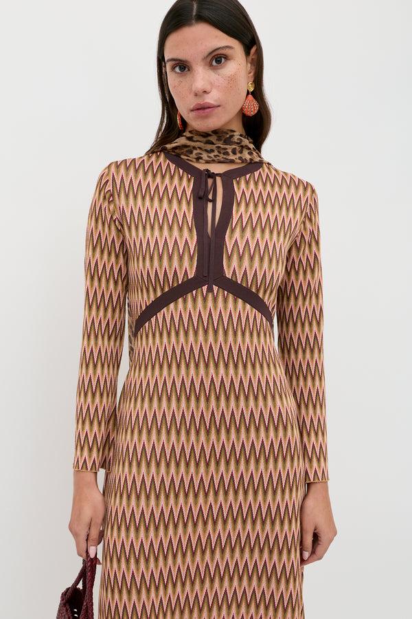 Rixo Pamela Knitted Dress Maeve Jacquard Multi