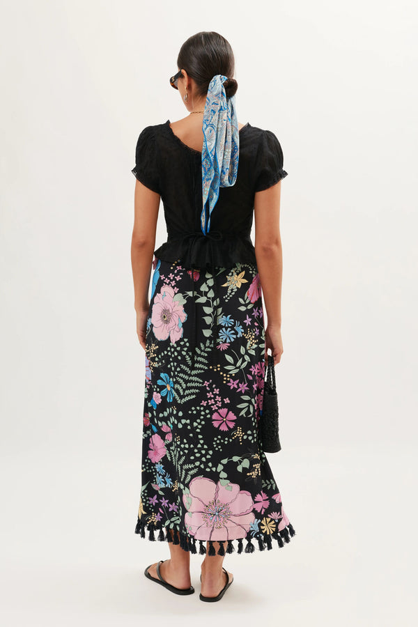Rixo Parisa Skirt Bhatia Floral Black