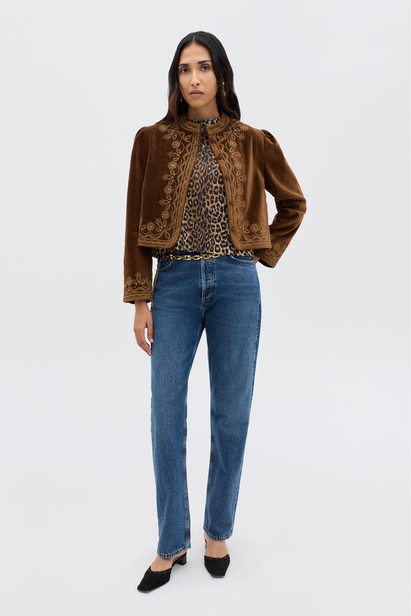 Rixo Phaedra T-Shirt Lyra Leopard Black