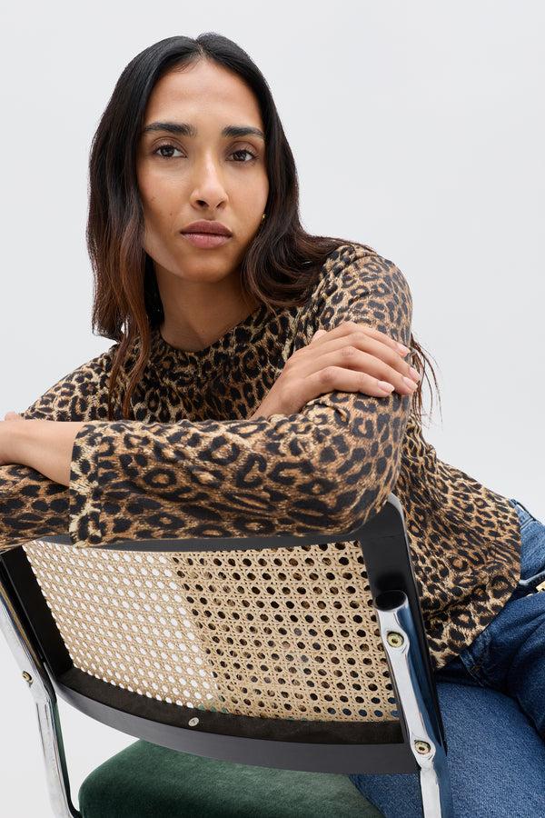 Rixo Phaedra T-Shirt Lyra Leopard Black
