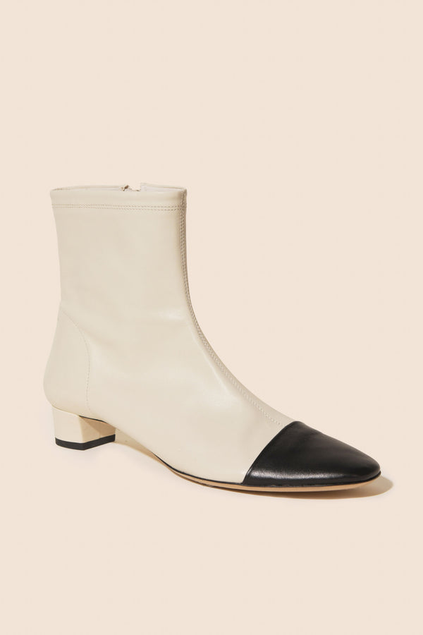 Rixo Rey Leather Boots Ivory