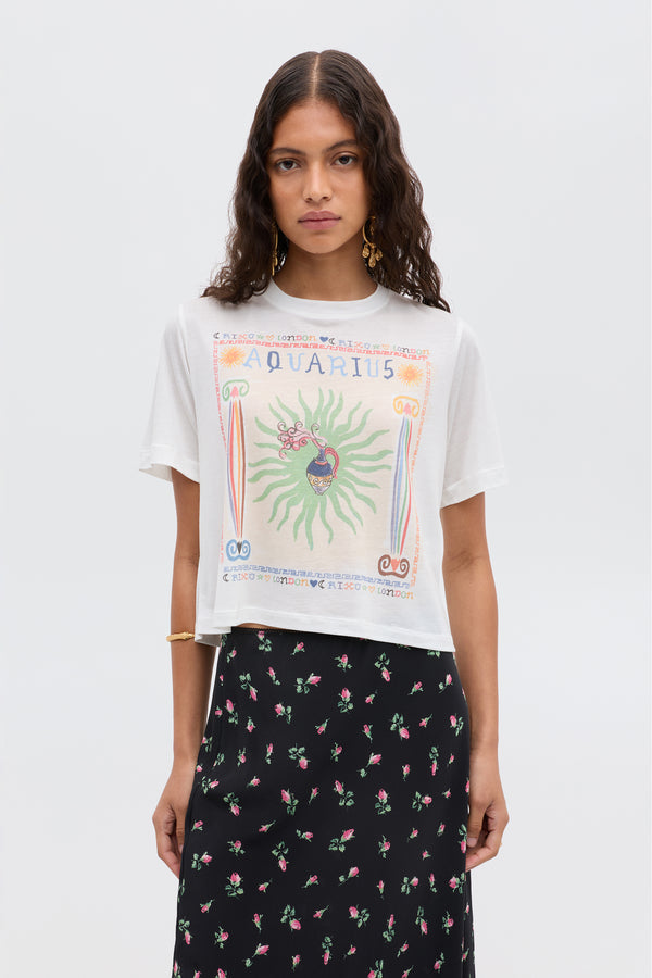 rixo Ria Zodiac T-Shirt Aquarius